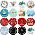 thumbnail image 2 of Corona de árbol de Navidad, pegatinas redondas de Feliz Navidad, pegatinas de sellado de regalo, bolsa de regalo de vacaciones, decoración de caja, Navidad, Año Nuevo, 2 of 4