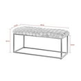 thumbnail image 7 of Joaquin Rectangular Bench Cream White Velvet  Upholstered Hand Woven, 7 of 7