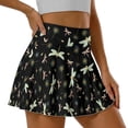 thumbnail image 3 of Xoenoiee Dragonfly Dandelion Print Pleated Golf Skorts for Women High Waisted Tennis Skirt Athletic Skorts Skirts for Women Built-in Shorts with 2 Pockets, Size M, 3 of 7