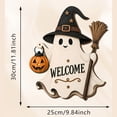 thumbnail image 2 of PSVFUJZ Halloween Door Sign, Wooden Ghost Welcome Sign, Halloween Door Decorations, Front Door Hanging Sign for Indoor Outdoor Home Porch Window Decor White3, 2 of 6