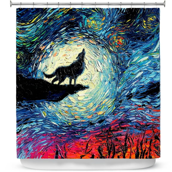 Shower Curtains 70" x 84" from DiaNoche Designs by Aja Ann - Wolf Moon