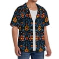 thumbnail image 2 of Gukieu Mexican Flower Print Men's Short-sleeved Shirts, Button-down Pocket Shirts, T-shirts, Beach Vacation Travel Summer Clothing-Large, 2 of 5