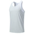 thumbnail image 4 of Mens Tank Tops UPF 50+ Quick Drying Sleeveless Athletic Shirts Gym Workout Running Beach Swim Muscle Tee Summer Clothing White, Size S, 4 of 6