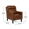 thumbnail image 6 of Noble House Adeel Faux Leather Club Chair, Cognac Brown, Dark Brown, 6 of 8