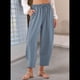 thumbnail image 3 of Pantalones Rectos Holgados Informales de Algodón y , Color Azul , Talla XL, 3 of 5