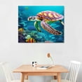 thumbnail image 2 of Nawypu  Blue Ocean Aquatic Animals Decor Wall Art Turtle Starfish Seahorse Undersea Coral Pictures Canvas Prints Artwork for Kids Room Wall Decoration, 2 of 4