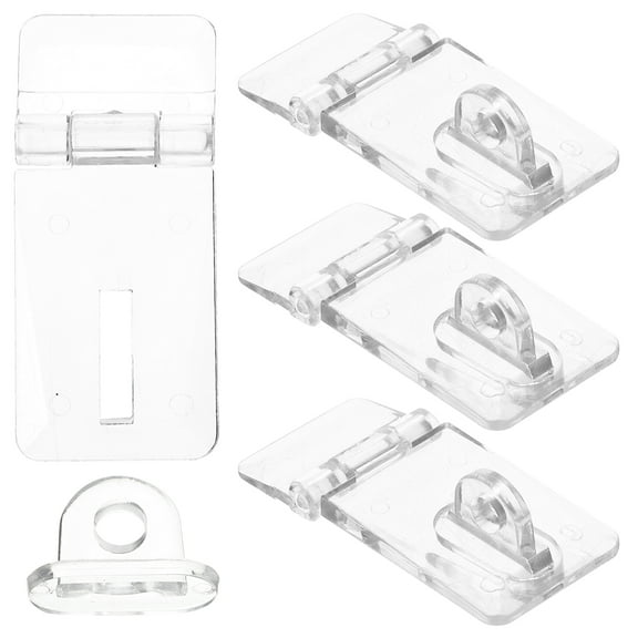 10pcs Clear Acrylic Hasps for Small Jewelry Box Hinge Latch Lock Clasp Buckles
