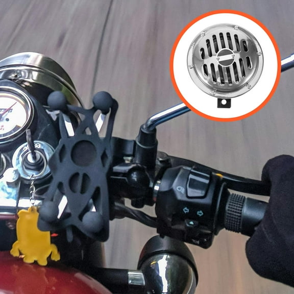 LOLIPPYY 1Pair Black Motorcycle Horn Loud 12V Speaker Manganese Steel for Motorbike