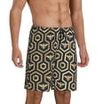 thumbnail image 2 of Bixox Men's Bee Hive Hexagon printed lightweight casual shorts, soft sleep shorts with pockets., 2 of 7