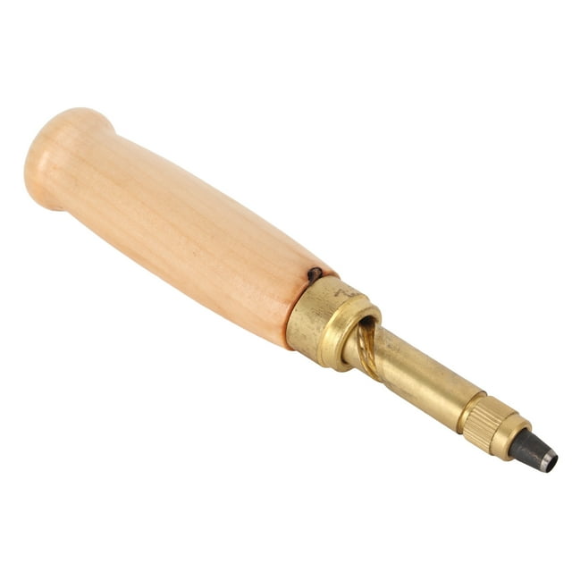 Screw Hole Punch, Easy Operation Multi Purpose Leather Hole Punch Tool Effort Saving Easy Assembly Wooden Handle Adjustable For Craft