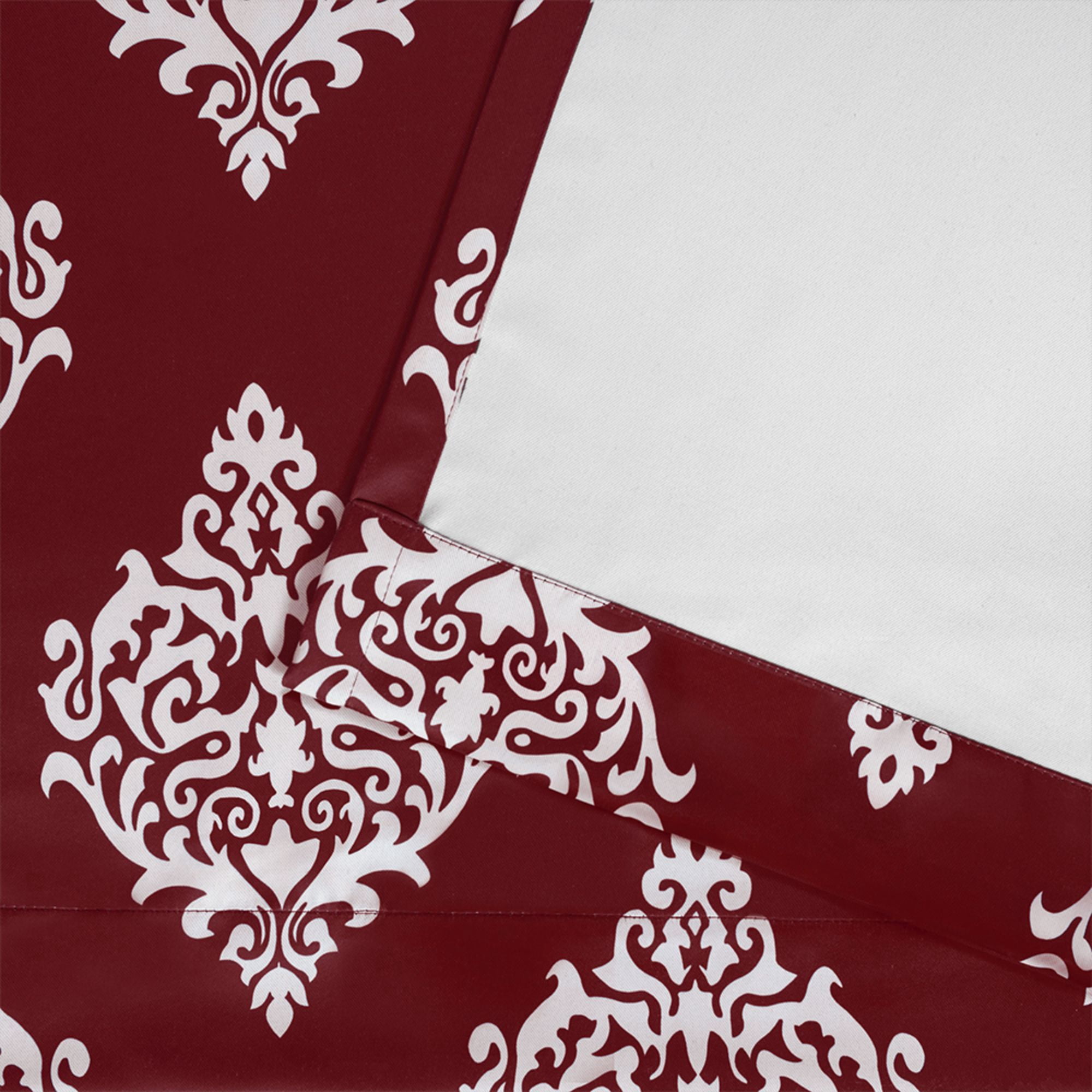 Exclusive Home Medallion Room Darkening Blackout Grommet Top Curtain Panel Pair, 52"x84", Burgundy