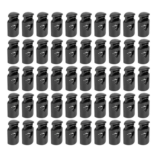 300Pcs Single Hole Spring Cord Locks, Heavy Duty Nylon Rope Buckle for Luggage Clothing Backpack, with Spring Load Design for Drawstrings Outdoor Gear