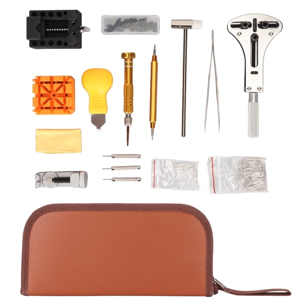 Kit de herramientas de ajuste de reloj, kit de reparación de relojes Kit de herramientas de eliminación de eslabones de reloj profesional Kit de reparación de relojes compacto y liviano