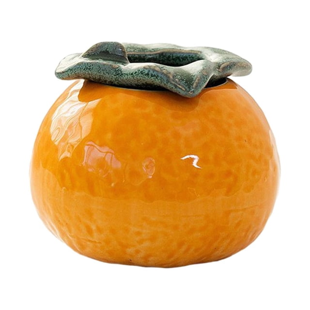 Lipstore Flower Pot Ceramic Orange Shape Container for Indoor Decoration Home Balcony Small