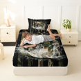 thumbnail image 4 of jejeloiu Camo Bass Fishing Twin Sheets,American Flag Inspired Bedding For Boys,Black Green,3 Pieces,1 Fitted Sheet and 1 Pillowcase, 4 of 6