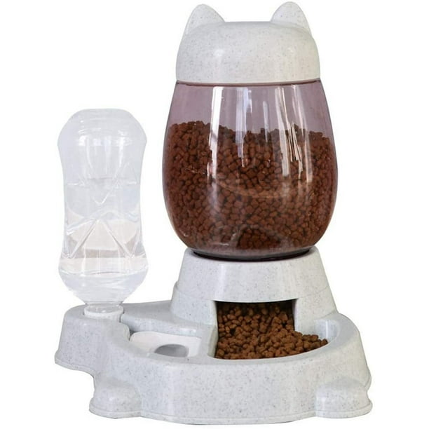 Comedero automático para gatos, comedero de comida y cuenco dispensador de agua, comedero para perros con botella de agua, dispensador de agua para perros y conejos, cuenco de agua y comida para