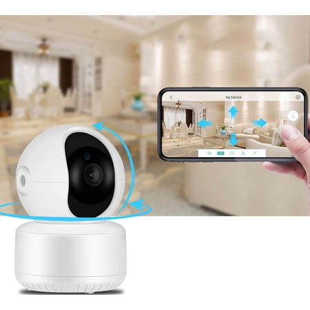 Crorzar Cameras for Home Security Indoor - WiFi Indoor Security Camera - 360-degree Smart White 1080P Camera - Nanny Elderly with Motion Detection, Night Vision, Two-Way Audio | 3 Pack