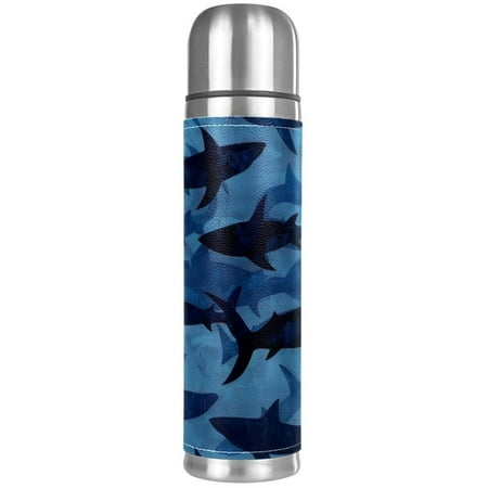 

HOHODIY Stainless Steel Vacuum Thermos Bottle Painted Insulated Bottle 18 oz Leak Proof Water Bottle for Keeping Liquids Hot or Cold for Up to 24 Hours Seamless Shark