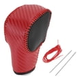 thumbnail image 1 of Cubierta de pomo de cambio de marchas Unique Bargains para Ford Ranger 19-22, antideslizante, negra y roja, protector de mango de cambio de palanca de cuero sintético, 1 pieza, 1 of 6