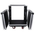 thumbnail image 4 of Sound Town 12U PA/DJ Rack/Road Case, 12-Space, with 21” Rackable Depth, Casters, Plywood, Metal Ball Corners - Pro Tour Grade (STRC-12UW), 4 of 5