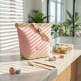 thumbnail image 3 of Color Block Oxford Insulated Lunch Bag – Women's Thermal Tote, Detachable Crossbody Strap, Reusable for Travel/Picnic/Grocery/Work, Zippered, Leakproof, Keeps Food Hot/Cold, Portable, 3 of 5