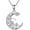 Cat, variant on JKR Dog/Cat/Owl/Polar Bear/Dachshund/Crow/Fox Necklace for Women 925 Sterling Silver Celtic Moon Pendant Jewelry Valentines Day Gifts for Her