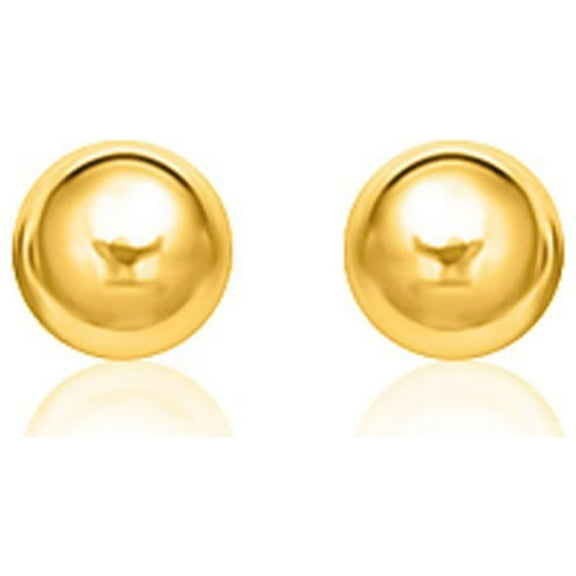 14k Yellow Gold Spherical Stud Earrings (8.0 mm)
