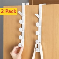 Qocolhg 2 Pack Over The Door Hooks, Door Hanger Hooks for Hanging Clothes, Over The Doors Towel Racks for Bathroom, Coat Rack Dorm Room Essentials, Back of Door (White)