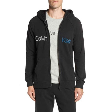 Calvin Klein Mens Immerge Logo Zip Hoodie Black Size L