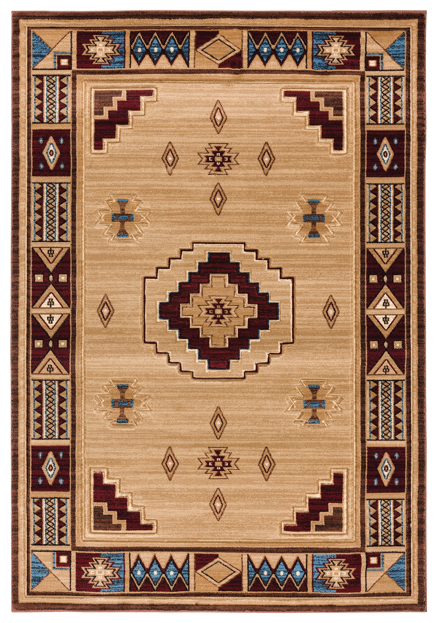 United Weavers Rustic Forest Bayard Southwestern Border Accent Rug, Beige, 1'10" x 2'8"
