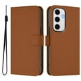 thumbnail image 3 of TECH CIRCLE for Galaxy S24 FE AI Phone Case 6.7" 2024 Release, Solid Color Flip Wallet Case with 3 Card Slots, Built-in Stand Function, PU Leather Protective Fold Cover with Lanyard, Brown, 3 of 3