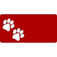 thumbnail image 1 of Empreintes de Pattes Blanches Déportées sur Plaques d'Immatriculation Rouges Personnalisation Gratuite sur Cette Plaque, 1 of 1