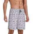 thumbnail image 2 of Naloa Blue Dandelion Men's Short Pajama Pants, Pj Shorts, Lounge Comfort Shorts-XX-Large, 2 of 6