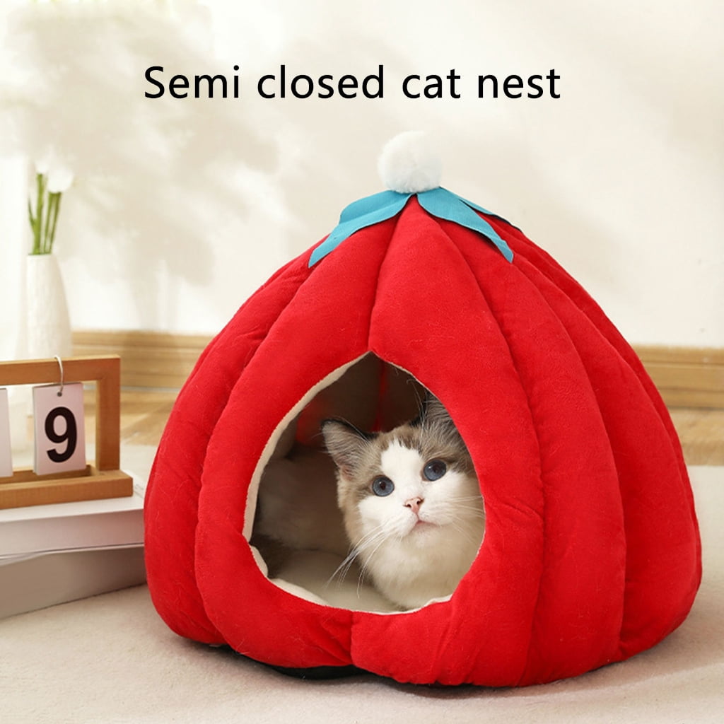 AOOOWER Charm Pumpkins Cats Nest Winter Warmth Cats House Indoor Outdoor Pet Homes