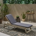 thumbnail image 3 of Cullen Outdoor Acacia Wood Chaise Lounge and Cushion Set, Light Gray and Dark Gray, 3 of 10