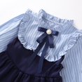 thumbnail image 4 of TSADFHJI Robes pour Fillettes 4T Princesse Hotale Robe pour Fillettes Volants Manches Longues Décontractée Robe Évasée Formelle École Fête Ligne A Nœud Princesse 4-5 Ans Bleu, 4 of 9