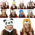 thumbnail image 3 of Ear Protection Cartoon Plush Moving Hat Animal Neck Warmer Movable Ears Airbag Cap Animal Earflap Hat Cosplay Party White Leopard, 3 of 6