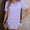 Purple T-shirt for women, variant on Women's Short Sleeve Round Neck Wheat Ear Jacquard Top with Button Detail Green S