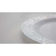 9 inch. Elegant Silver Leaf Design, Premium Disposable Plastic Wedding Diner Plates - 10 ct.