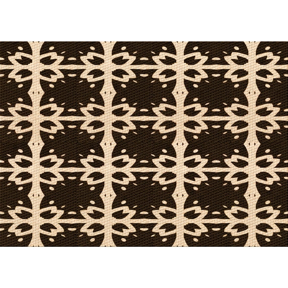 Ahgly Company Indoor Rectangle Patterned Black Bean Brown Area Rugs, 4' x 6'