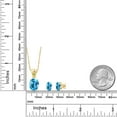thumbnail image 2 of 18K Yellow Gold Plated Silver Swiss Blue Topaz and Green Peridot Pendant and Earrings Jewelry Set for Women (7.05 Cttw, Gemstone Birthstone, Oval 11X9MM and 8X6MM with 18 inch Silver Chain), 2 of 3