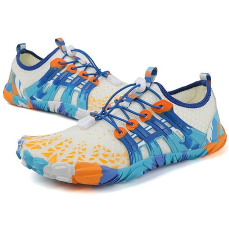 Pohot Non-slip Trekking Wading Shoes Breathable Running Shoes Swim Beach Aqua Shoes Wear-resistant Shock Absorption Silent for Lake Hiking