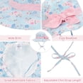 thumbnail image 3 of American Trends Baby Sun Hat Toddler Baby Girl Hats UPF 50+ Sun Protection Hat Summer Beach Wide Brim Bucket Caps Sunhat for Baby Girl Infant Kids Powder Blue Bow S, 3 of 7