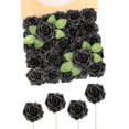 thumbnail image 1 of Flores Artificiales Rosas de Espuma Negra con Brillo N&T NIETING 25 piezas, 1 of 7