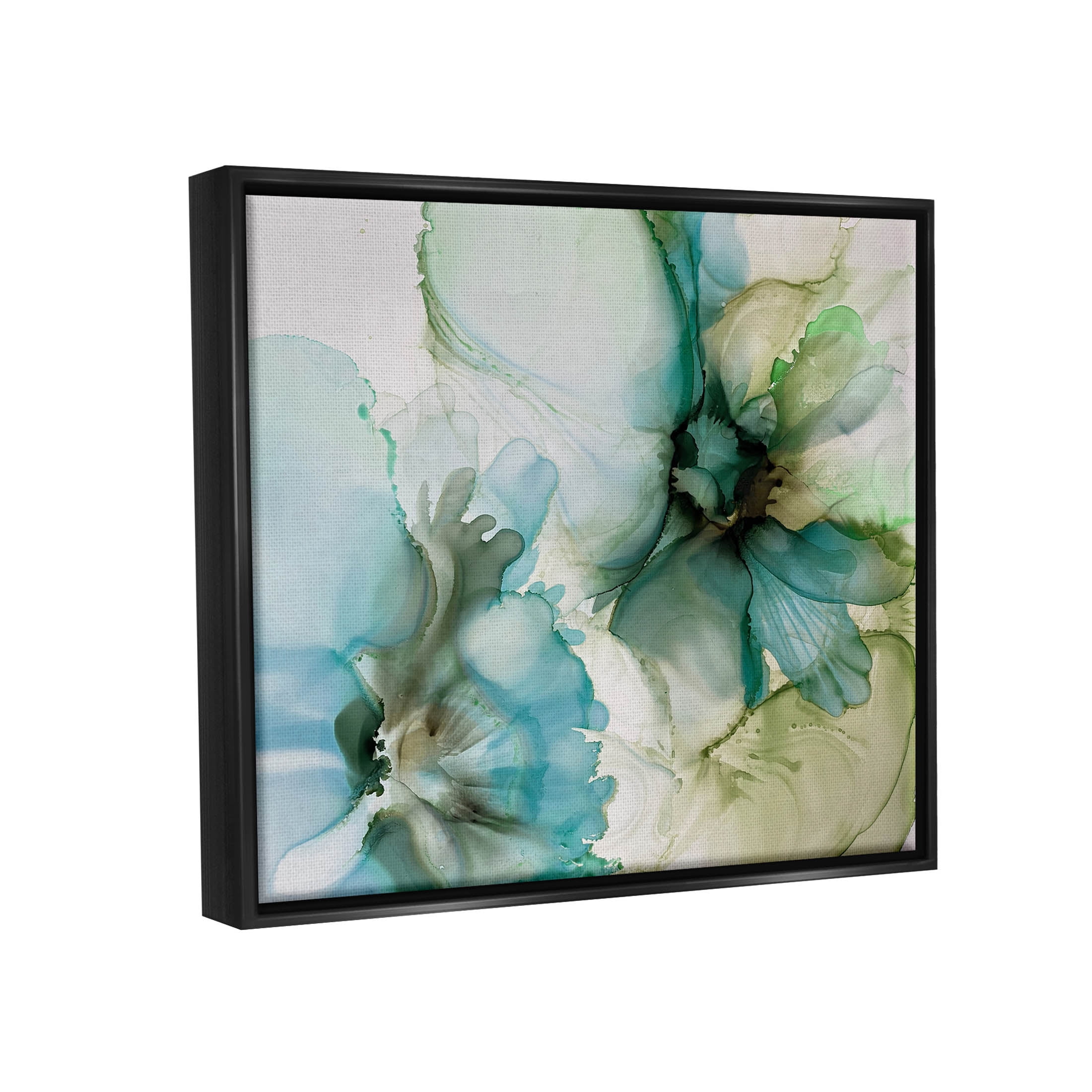 Abstract Flower Petals Blooming Abstract Graphic Art Jet Black Framed Art Print Wall Art