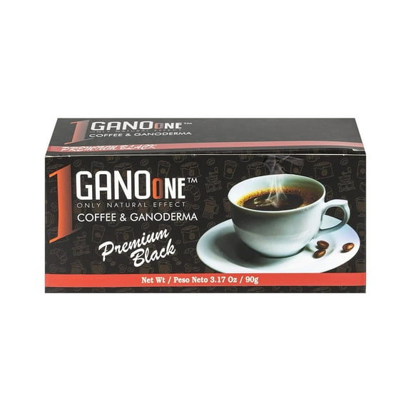 1 Box Premium Black Classic Coffee - Reishi Mushroom Instant Coffee - with Organic Ganoderma Extract - Easy to Use 30 Single-Serve Sachets