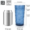 thumbnail image 2 of Highcool 18-ounce Acrylic Highball Glasses Plastic Tumbler, 8-Piece Set in Blue, 2 of 5