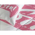 thumbnail image 4 of Ambesonne Lettering Quilted Bedspread Set 3 Pcs, Vintage Grunge Phrases, King Size, White Teal Pink, 4 of 5
