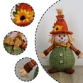 thumbnail image 3 of Fall Harvest Scarecrow Sitting Plush Doll 1 Piece Decorative Figurine with Sunflower Decor for Halloween Autumn Thanksgiving Indoor Home Table Shelf Porch Holiday Decoration Gift, 3 of 7