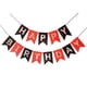 thumbnail image 1 of Banderín de flores de cola de pez con letras de feliz cumpleaños en bronce y cola de golondrina pequeña, 1 of 5
